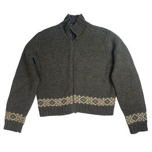 Abercrombie Fitch Vtg Heritage Forest Green Knit Lambswool Sweater Granola Sz L